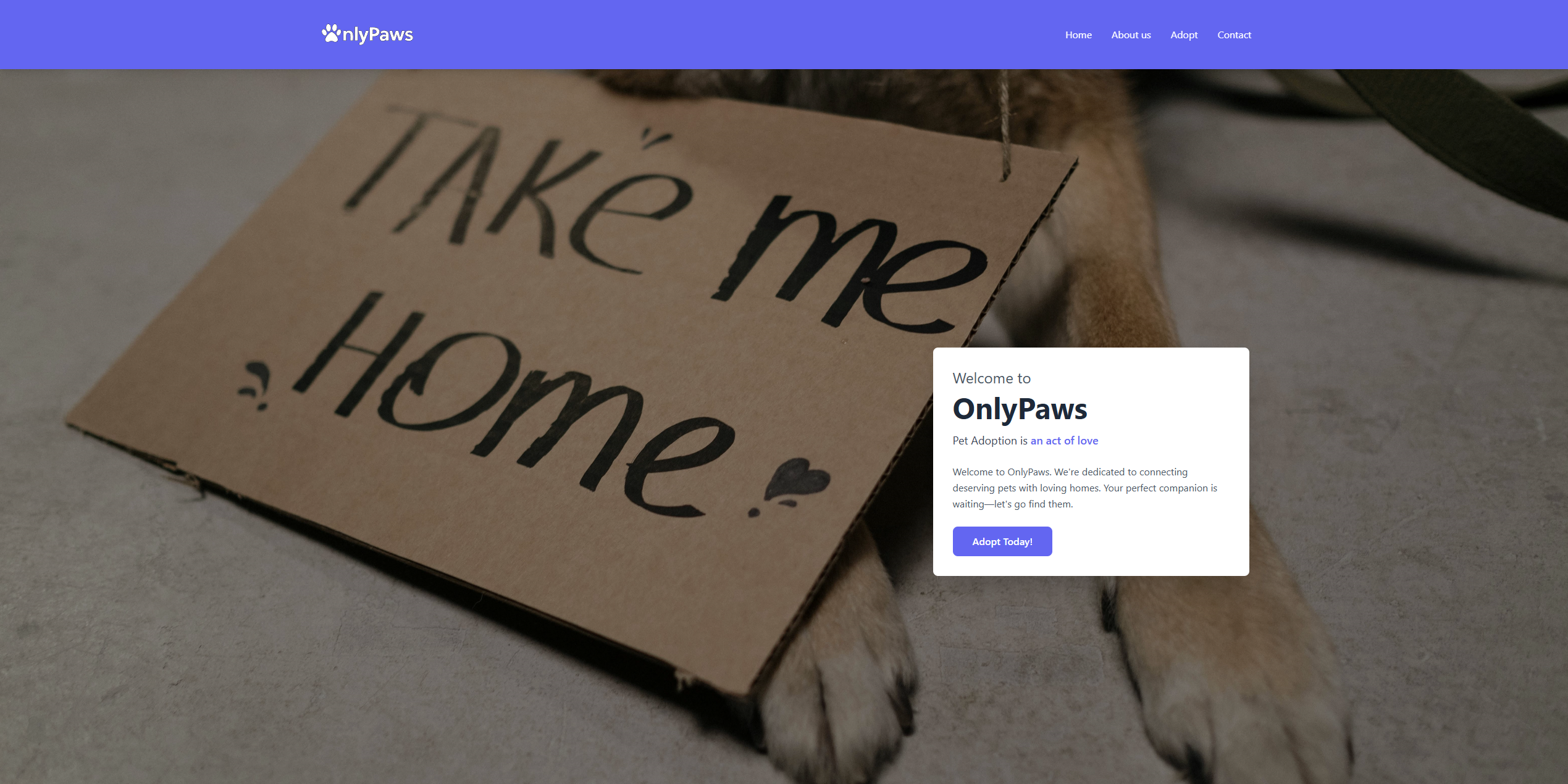OnlyPaws Home Page